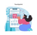 Touchpoint concept. Optimizing customer interaction with digital shopping platforms.