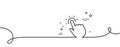 Touchpoint line icon. Click here sign. Continuous line with curl. Vector Royalty Free Stock Photo
