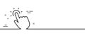Touchpoint line icon. Click here sign. Minimal line pattern banner. Vector