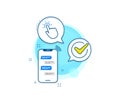 Touchpoint line icon. Click here sign. Vector