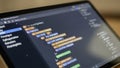 Close-up of touchscreen showing coding lesson with animated syntax highlights, tech education Royalty Free Stock Photo