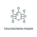 Touchscreen finger, future technology vector line icon, linear concept, outline sign, symbol