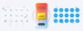Touchscreen gesture, Biometric eye and Clipboard line icons. For web app, printing Vector