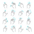 Touchscreen gesture icon set