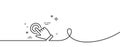 Touchscreen gesture line icon. Click hand sign. Push action. Continuous line with curl. Vector Royalty Free Stock Photo