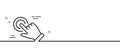Touchscreen gesture line icon. Click hand sign. Push action. Minimal line pattern banner. Vector