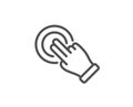 Touchscreen gesture line icon. Click hand sign. Push action. Vector Royalty Free Stock Photo