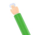 Touchscreen gesture line icons.3D illustration two hands Touch Button Cartoon character hand.