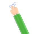 Touchscreen gesture line icons.3D illustration two hands Touch Button Cartoon character hand.