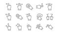 Touchscreen gesture line icons. Hand swipe, Slide gesture, Multitasking. Linear set. Vector