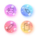 Touchscreen gesture, Thumb down and Pencil minimal line icons. For web application, printing. Vector
