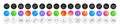 Touchscreen gesture, Web timer and Gears line icons. For web app, printing. Round icon buttons. Vector
