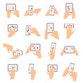 Touchscreen hand gestures collection Royalty Free Stock Photo