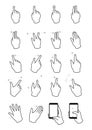 Touchscreen hand gestures