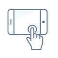 Touchscreen Icon with Tablet or Smartphone. Vector