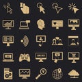 Touchscreen icons set, simple style