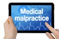 Touchscreen with medical interface and term medical malpractice