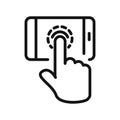 Touchscreen Technology Icon Black And White Illustration