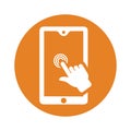 Touchscreen Technology Icon / orange vector