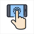 Touchscreen Technology Color Icon Illustration Design