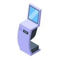 Touchscreen terminal icon isometric vector. Hand mobile Royalty Free Stock Photo