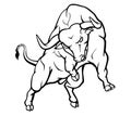 Bull Rage Line Art, Front View