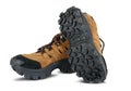 Tough hiking shoes isolated on white Royalty Free Stock Photo