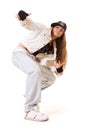 Tough hip hop girl in dance pose