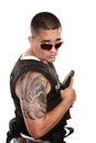 Tough Hispanic Cop Royalty Free Stock Photo