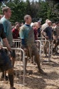 Tough Mudder: Racers Waiting for their Turn Royalty Free Stock Photo