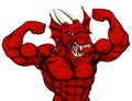 Tough Red Dragon Mascot