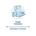 Tough schedules concept icon