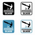 Toughened Glass vector information sign