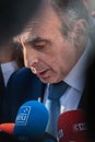 close up portrait of french politician Eric Zemmour during an interview