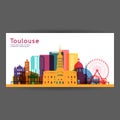 Toulouse colorful architecture vector illustration