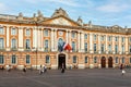 Place du Capitole with long neoclassical facade of Capitole City Hall in Toulouse, France Royalty Free Stock Photo