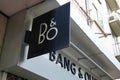 B&o Bang & Olufsen text brand and logo sign front of entrance shop Danish store Royalty Free Stock Photo