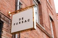 De Fursac logo brand fashion shop and text sign store on facade front of boutique of Royalty Free Stock Photo