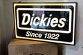 Dickies logo brand and sign text on store wall for us fashion boutique