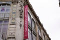 Galeries Lafayette logo brand and text sign town center upmarket building facade French