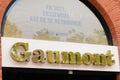 Gaumont logo brand and text sign facade cinema Film Company of french major movies Royalty Free Stock Photo