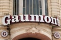 Gaumont Movie room logo brand and text sign front of cinema Film Company of french Royalty Free Stock Photo