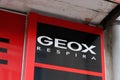 Geox respira text sign and logo brand of shoes shop footwear store Royalty Free Stock Photo