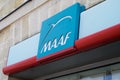 MAAF logo brand and sign text on office insurances agency entrance