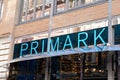 Primark sign text and logo brand front of shop affordable clothing retailer store Royalty Free Stock Photo