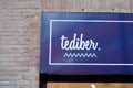 Tediber sign text and brand logo of shop manufacturer seller boutique French start-up