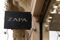 zapa logo brand and sign text front of store fashion clothing shop boutique