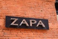 Zapa logo and sign text front of store fashion brand clothes shop in street view