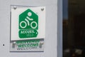 Accueil velo bienvenue means in french bike cycle bikers welcome sign in tourism office
