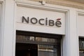 Nocibe logo brand and text sign in front of boutique beauty women girls cosmetic shop Royalty Free Stock Photo